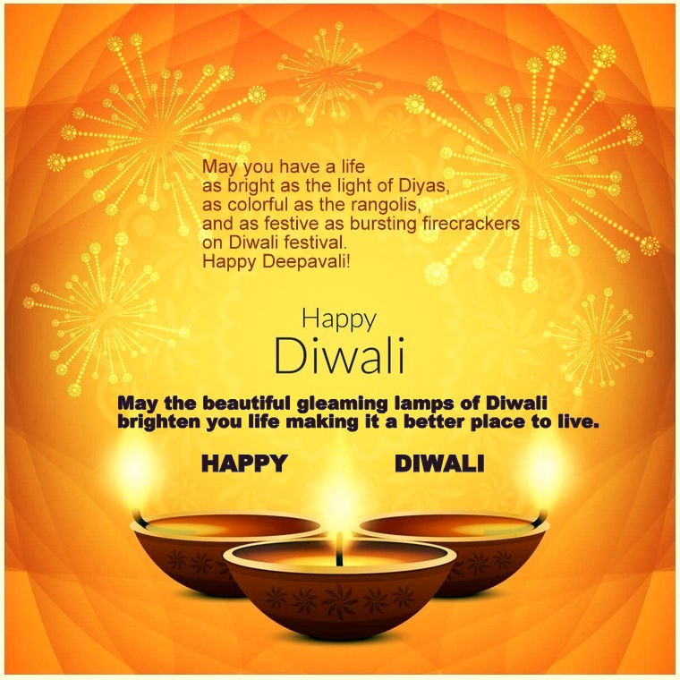 Happy Deepavali Greetings saying SMS Messages Wishes 2022