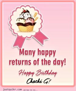 Creative Happy Birthday Wishing Cake Status Images for Chachi ji / Aunt