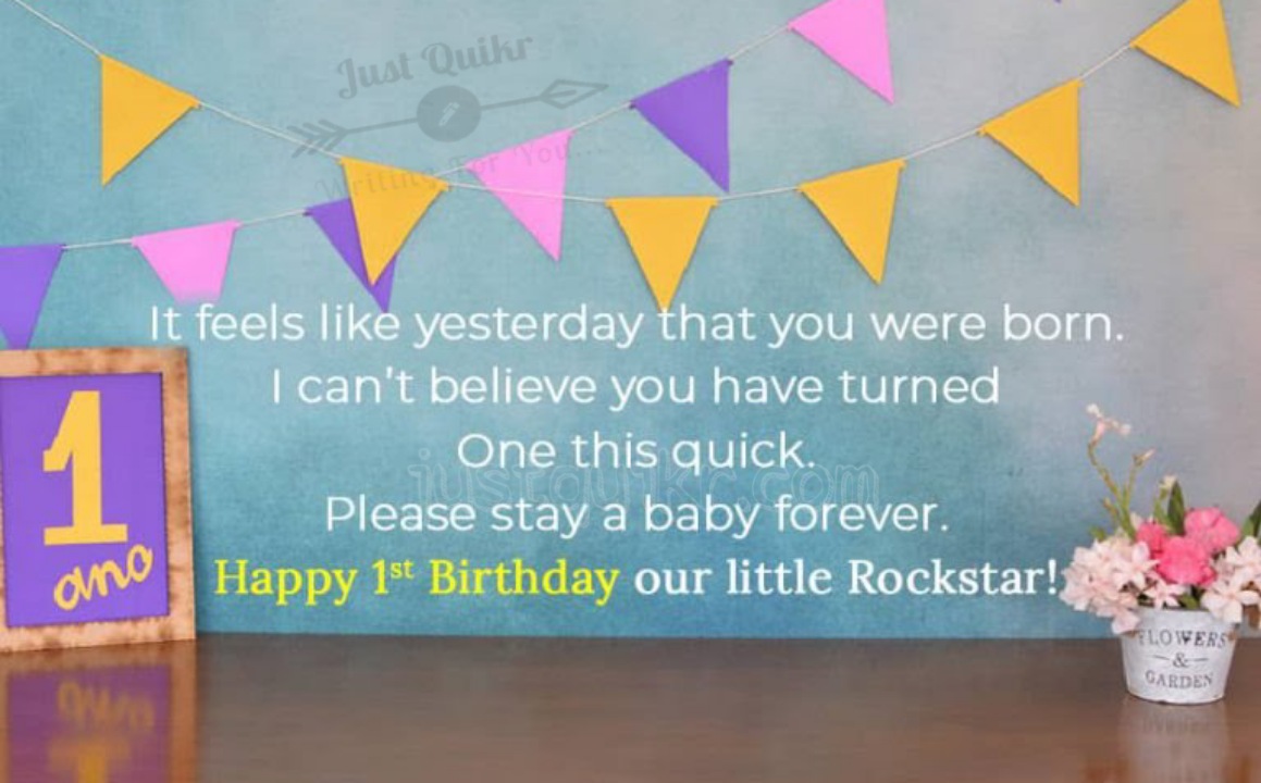 Creative Happy Birthday Wishes Thoughts Quotes Lines Messages in English for One year Old Boy