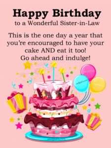 Creative Happy Birthday Wishing Cake Status Images for Sister in Law
