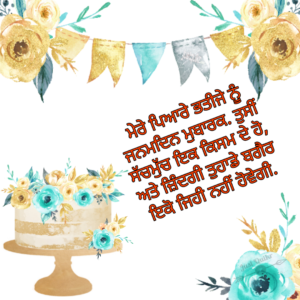 Creative Happy Birthday Wishes Thoughts Quotes Lines Messages in Punjabi for Nephew