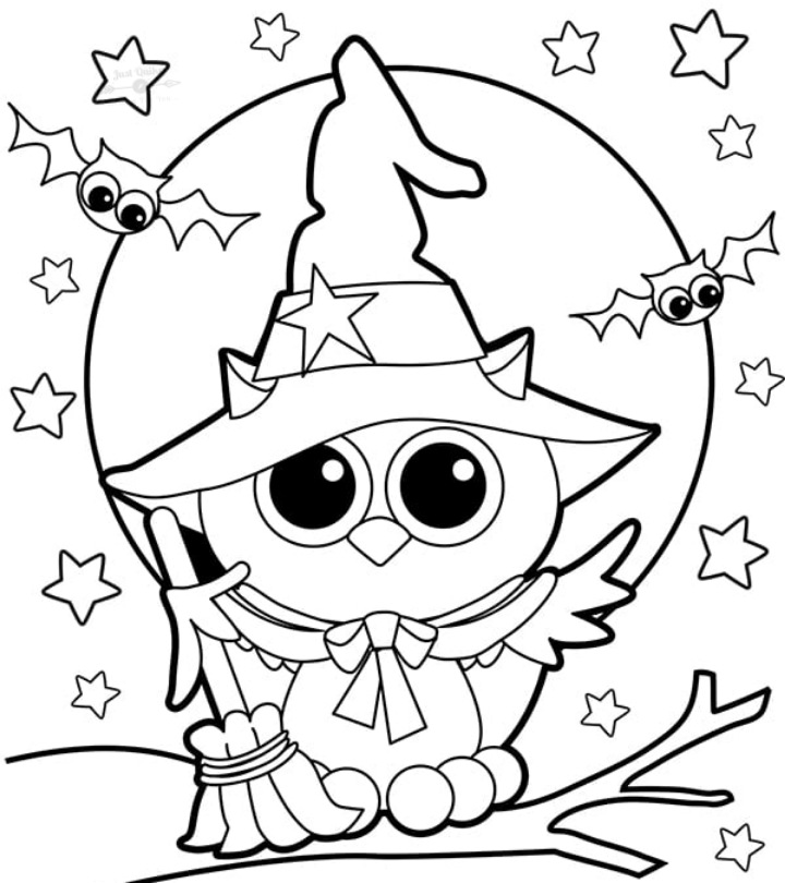 Halloween Day Cartoon Coloring Pages Drawings
