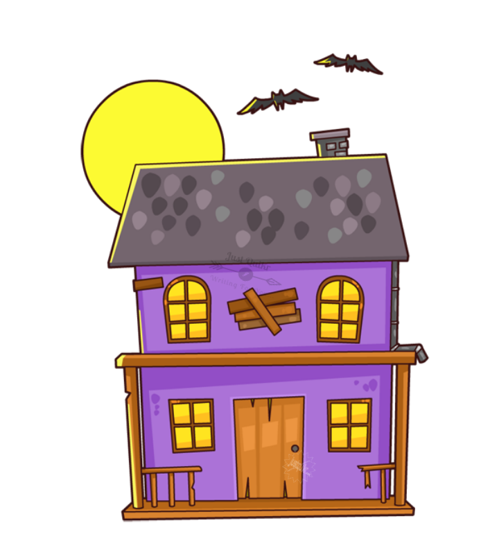 Halloween Day Cartoon Haunted House Drawings