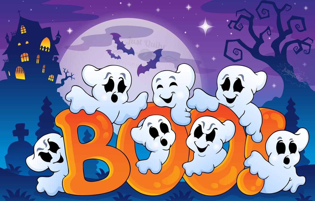 Halloween Day Cartoon Haunted House Quotes 