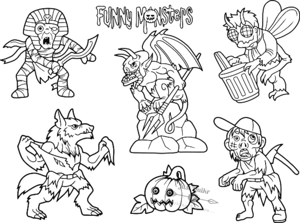 Halloween Day Cartoon Werewolf Drawing