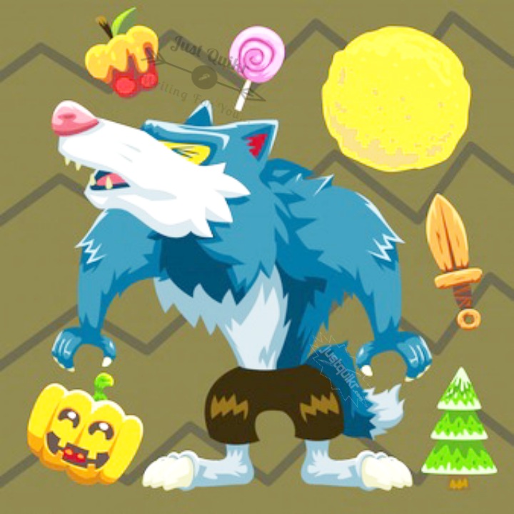 Halloween Day Cartoon Werewolf Romance Pictures