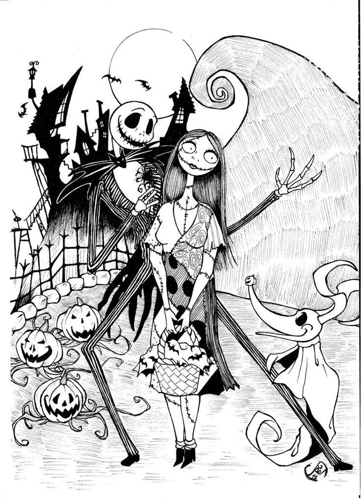 Halloween Day Coloring Pages Drawings for Adults Printable