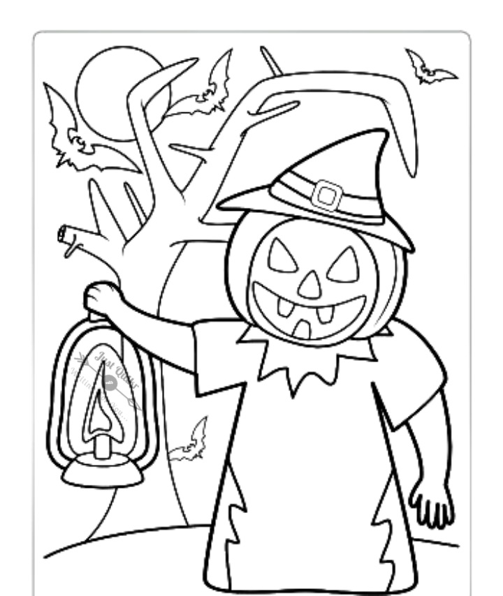 Halloween Day Coloring Pages Drawings for Babies