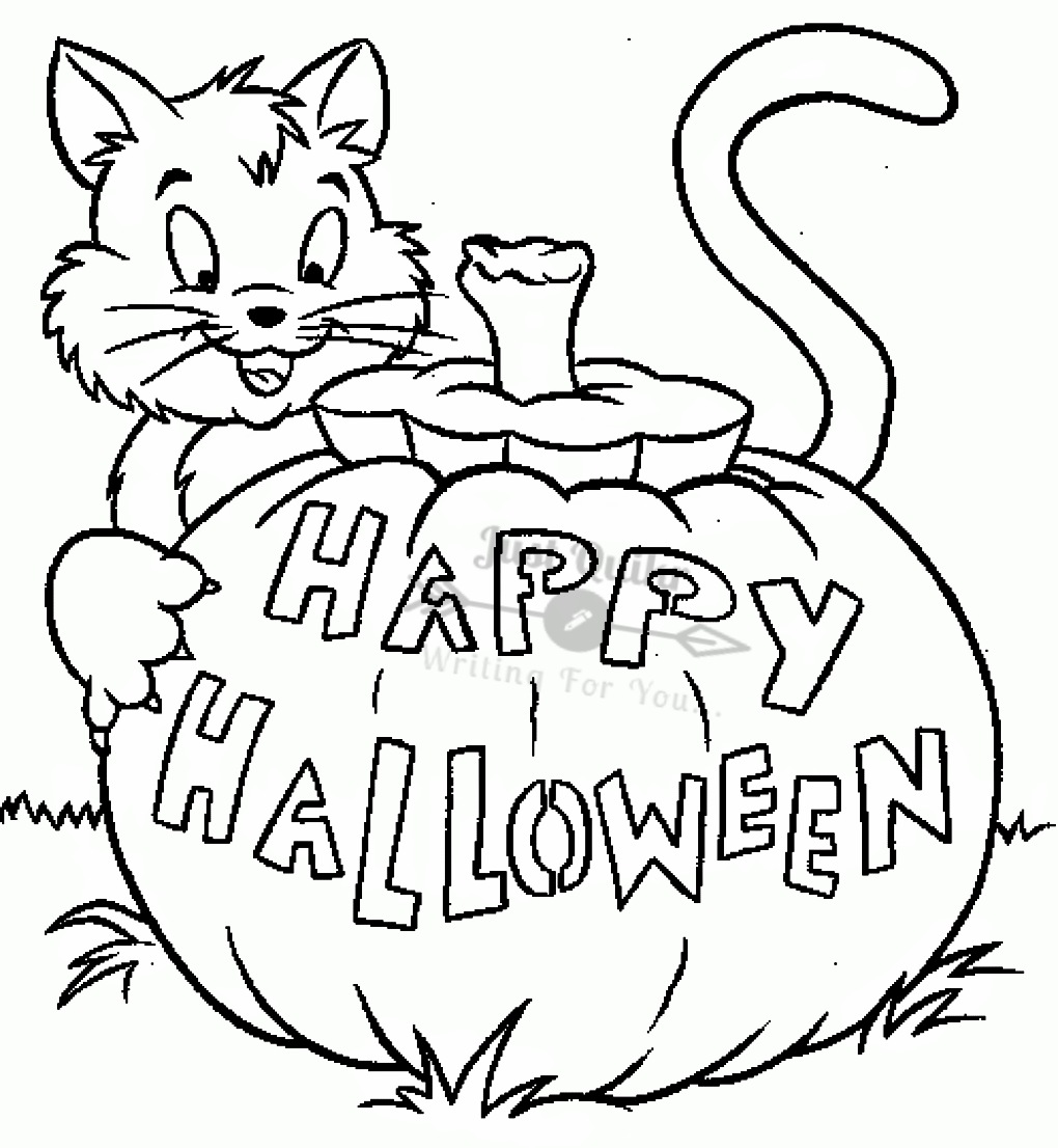 Halloween Day Coloring Pages Drawings for Cards