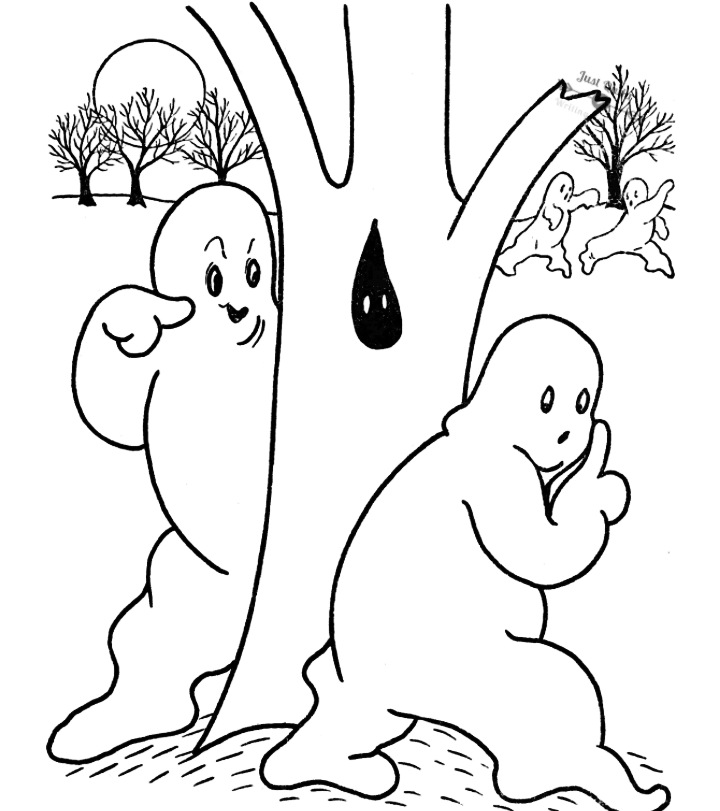 Halloween Day Coloring Pages Drawings for Ghost