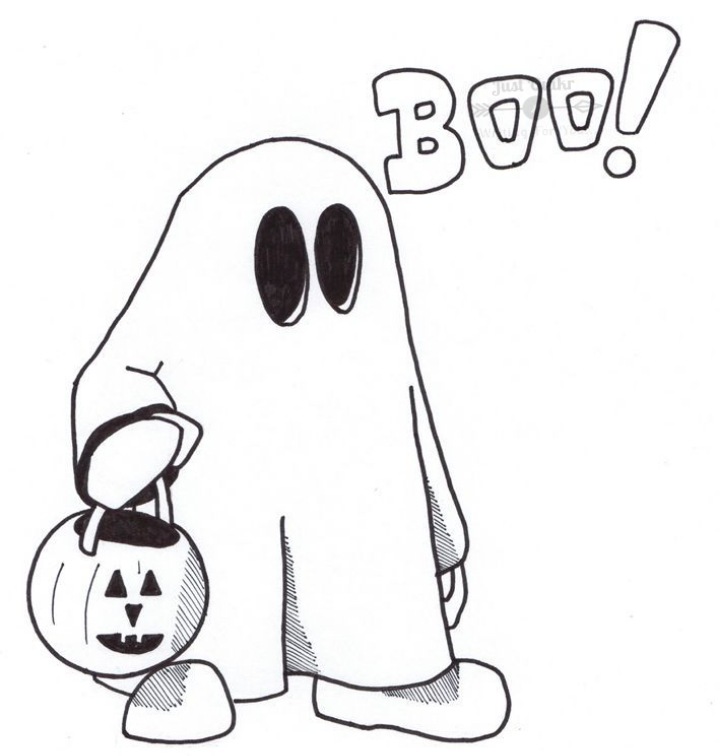 Halloween Day Coloring Pages Drawings for Ghost