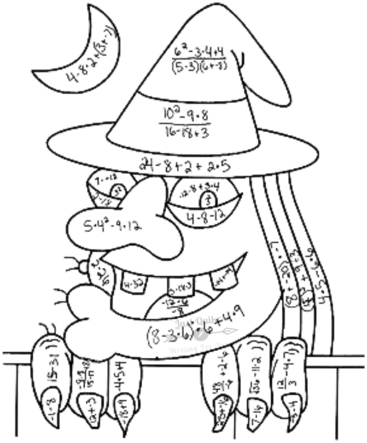 Halloween Day Coloring Pages Drawings for Math Facts
