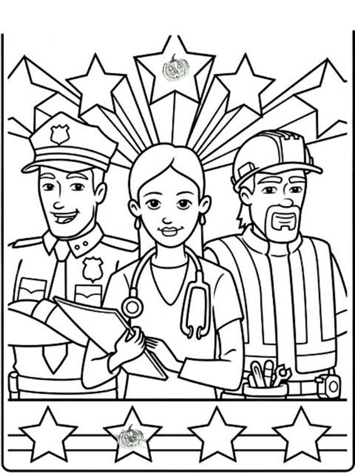 Halloween Day Coloring Pages Drawings for Labour Day