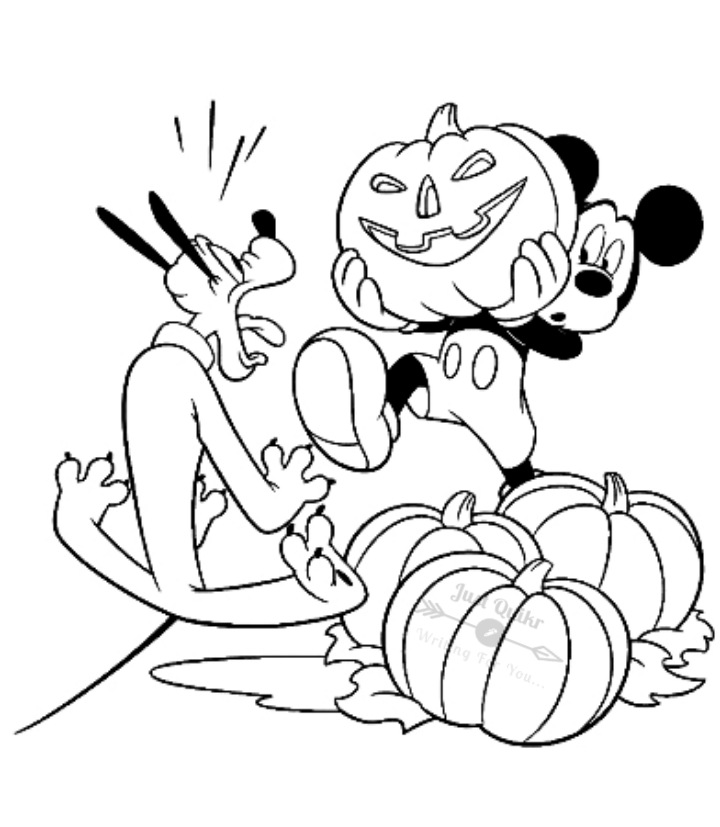 Halloween Day Coloring Pages Drawings for Mickey Mouse