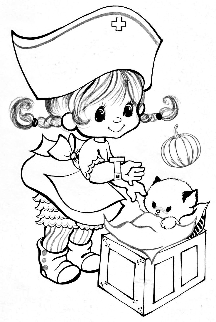 Halloween Day Coloring Pages Drawings for Nurses