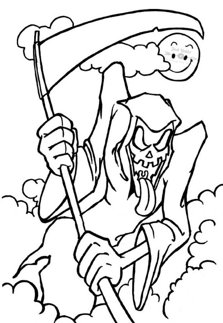 Halloween Day Coloring Pages Drawings for Scary
