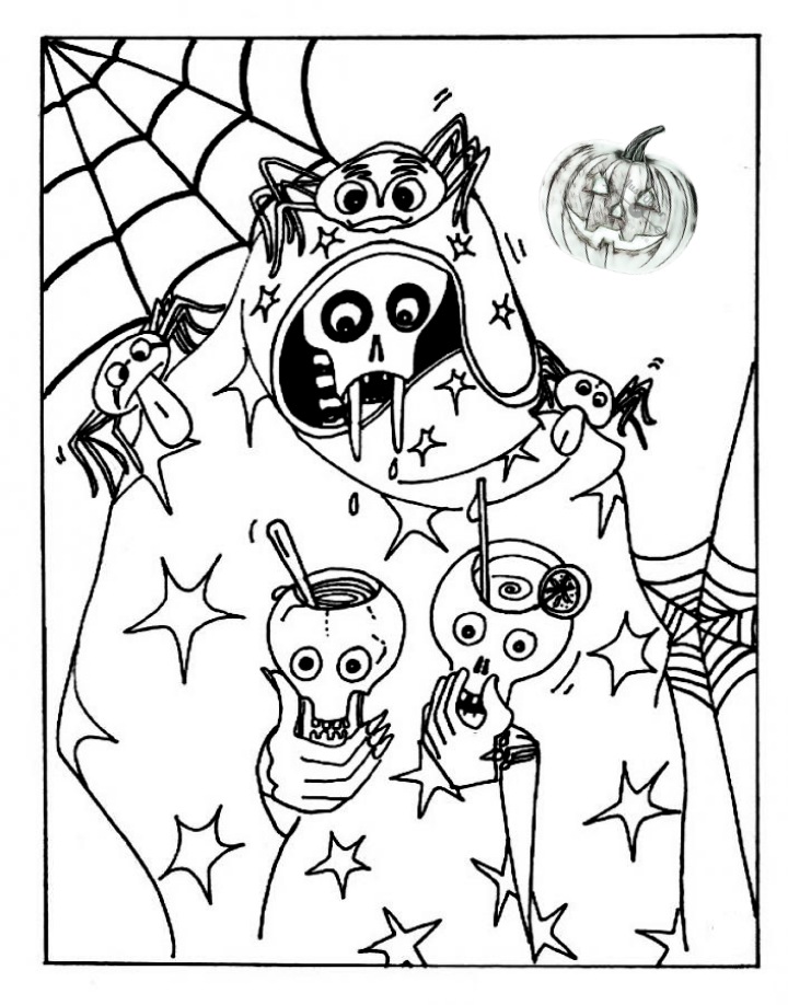 Halloween Day Coloring Pages Drawings for Scary