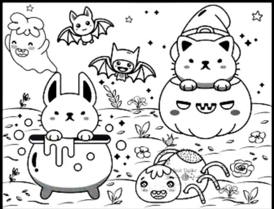 Halloween Day Coloring Pages Drawings for Schoolers Printable