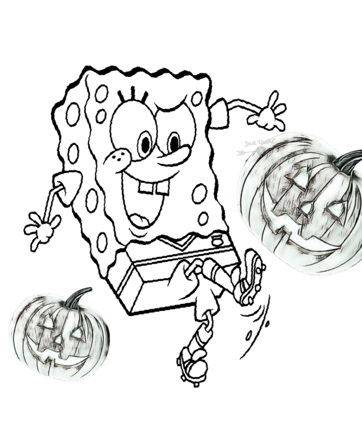 Halloween Day Coloring Pages Drawings for Spongebob