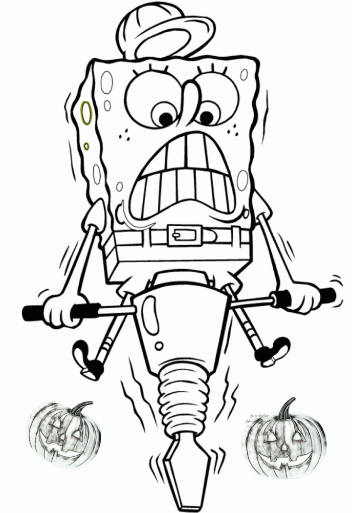 Halloween Day Coloring Pages Drawings for Spongebob
