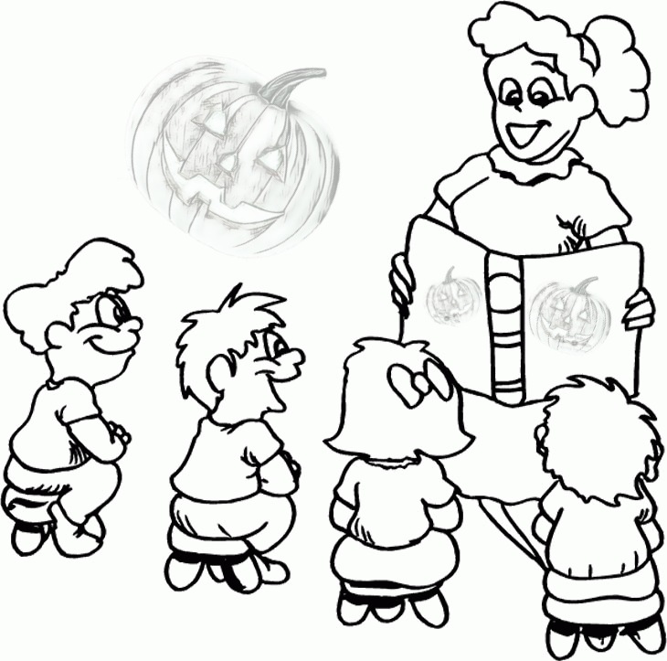 Halloween Day Coloring Pages Drawings for Teachers