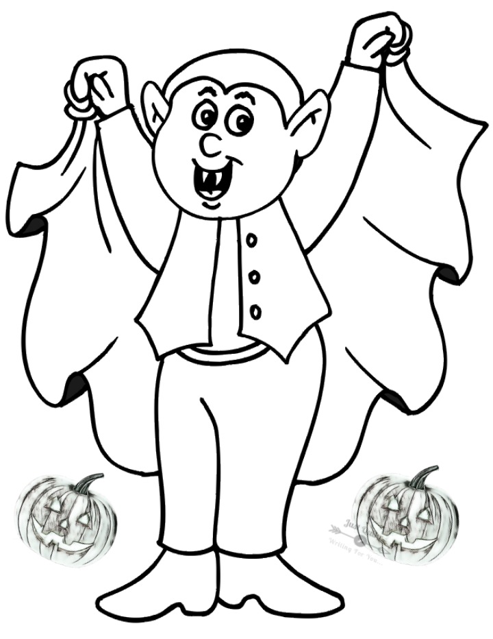 Halloween Day Coloring Pages Drawings for Vampire