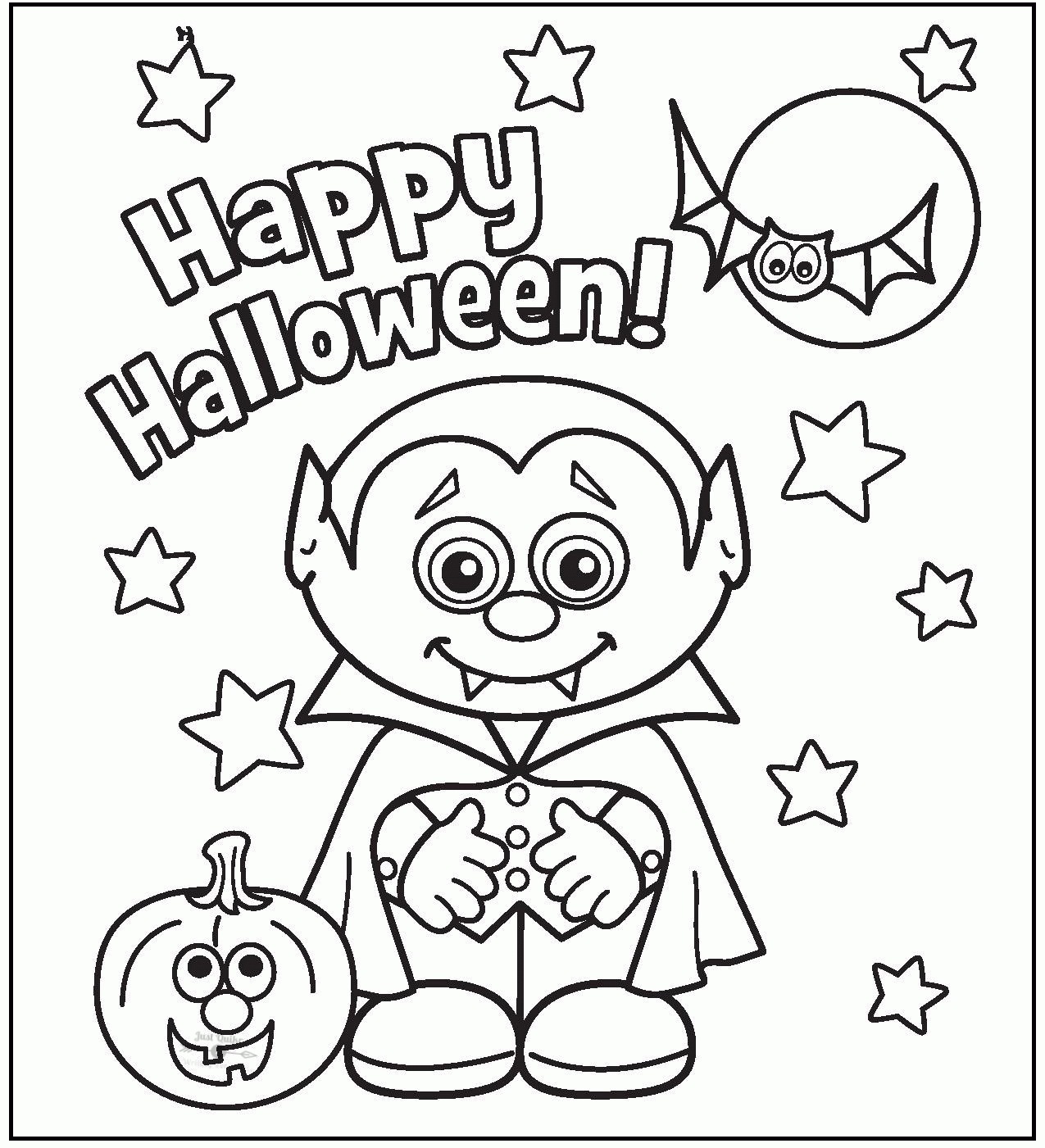 Halloween Day Coloring Pages Drawings for Vampire