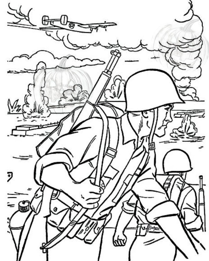 Halloween Day Coloring Pages Drawings for Veterans