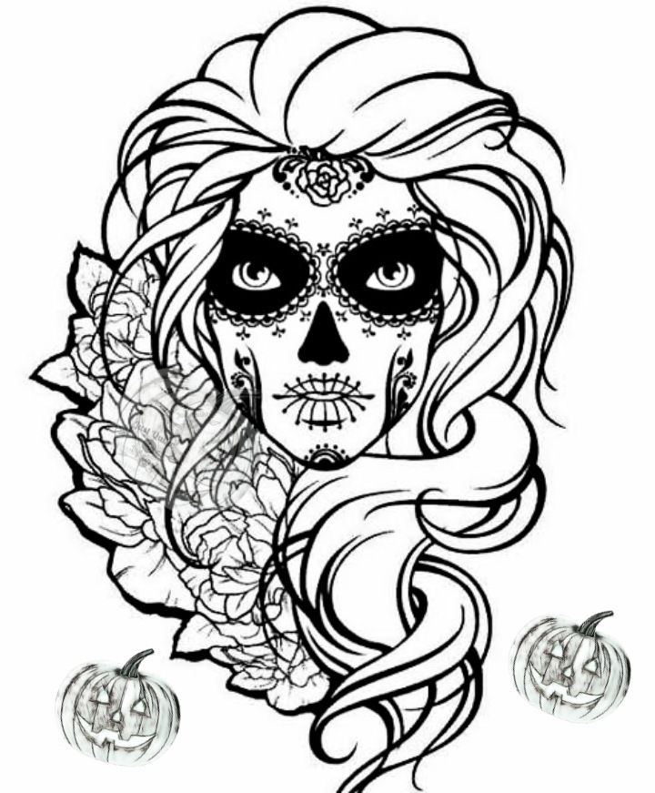 Halloween Day Coloring Pages Drawings for Wife