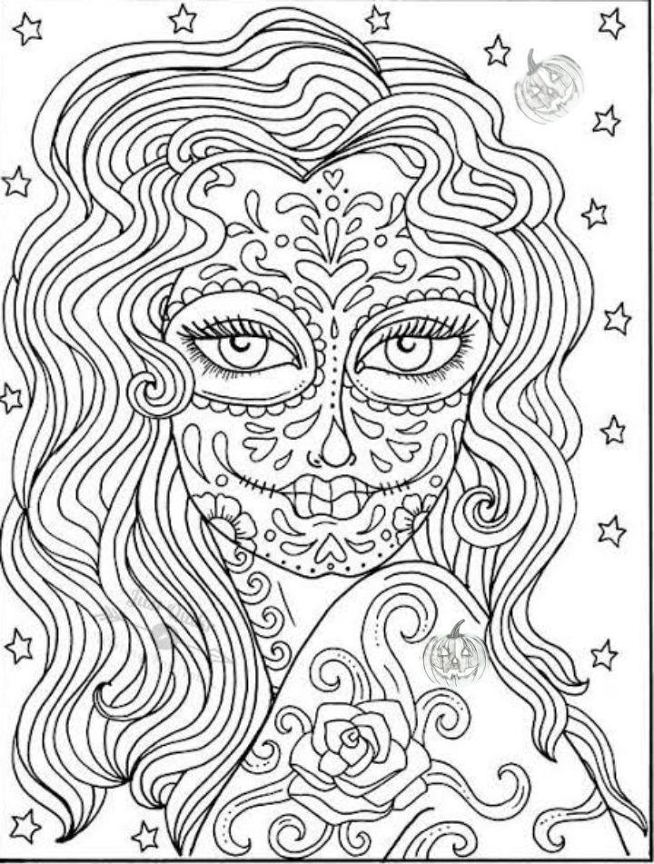 Halloween Day Coloring Pages Drawings for Wife