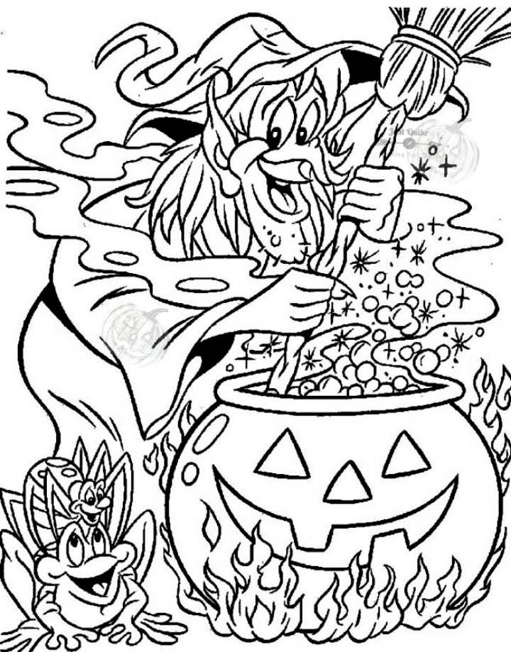 Halloween Day Coloring Pages Drawings for Witch 