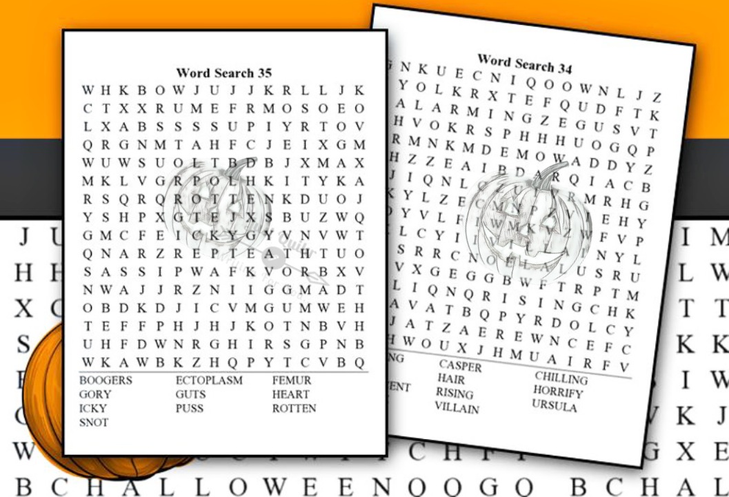 Halloween Day Coloring Pages Drawings for word Searches