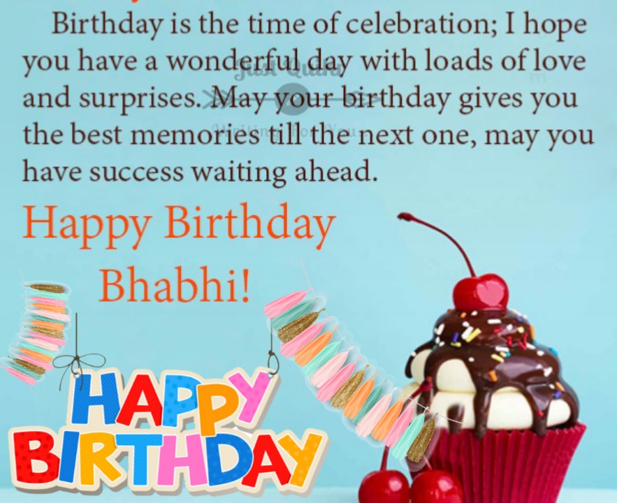 Happy Birthday Cake HD Pics Images with Wishes Quotes for Bhabhi Ji