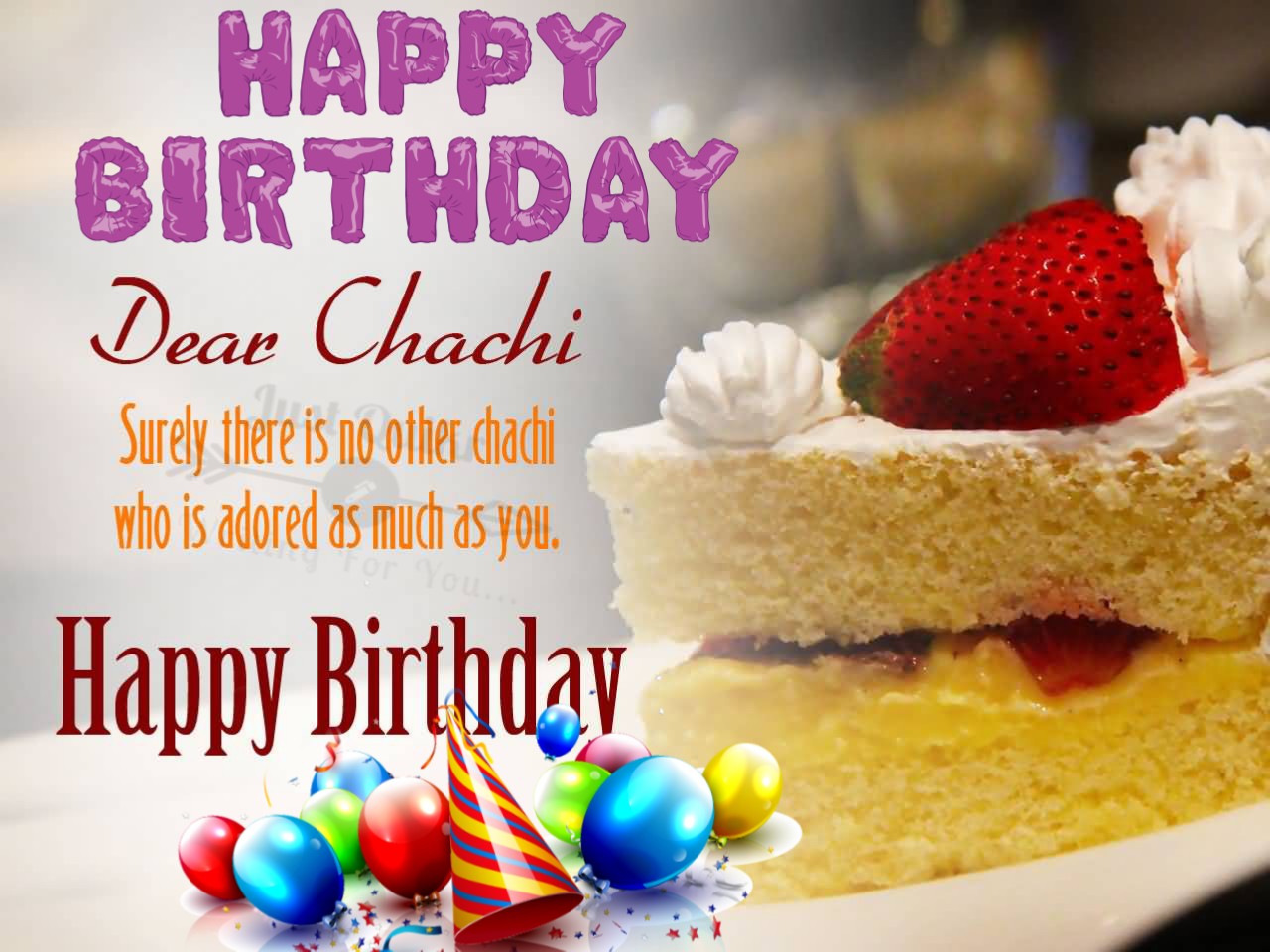Happy Birthday Cake HD Pics Images with Wishes Quotes for Chachi Ji