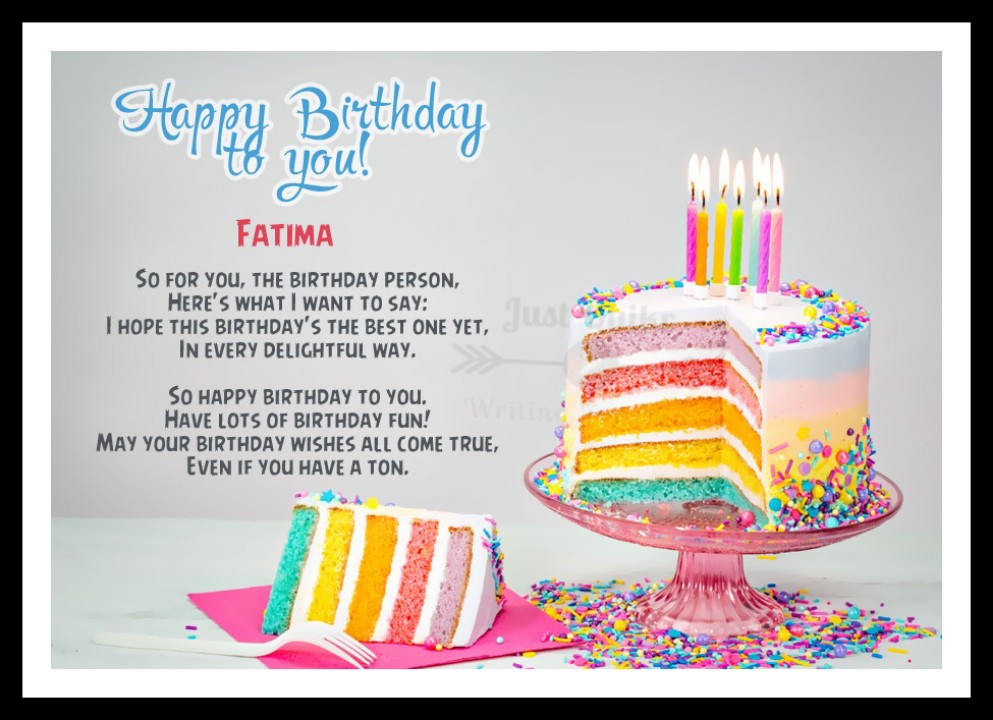 Happy Birthday Cake HD Pics Images with Wishes Quotes for Fatima