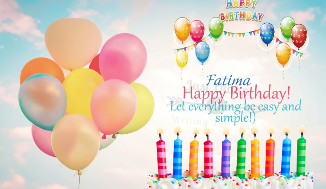 Happy Birthday Cake HD Pics Images with Wishes Quotes for Fatima