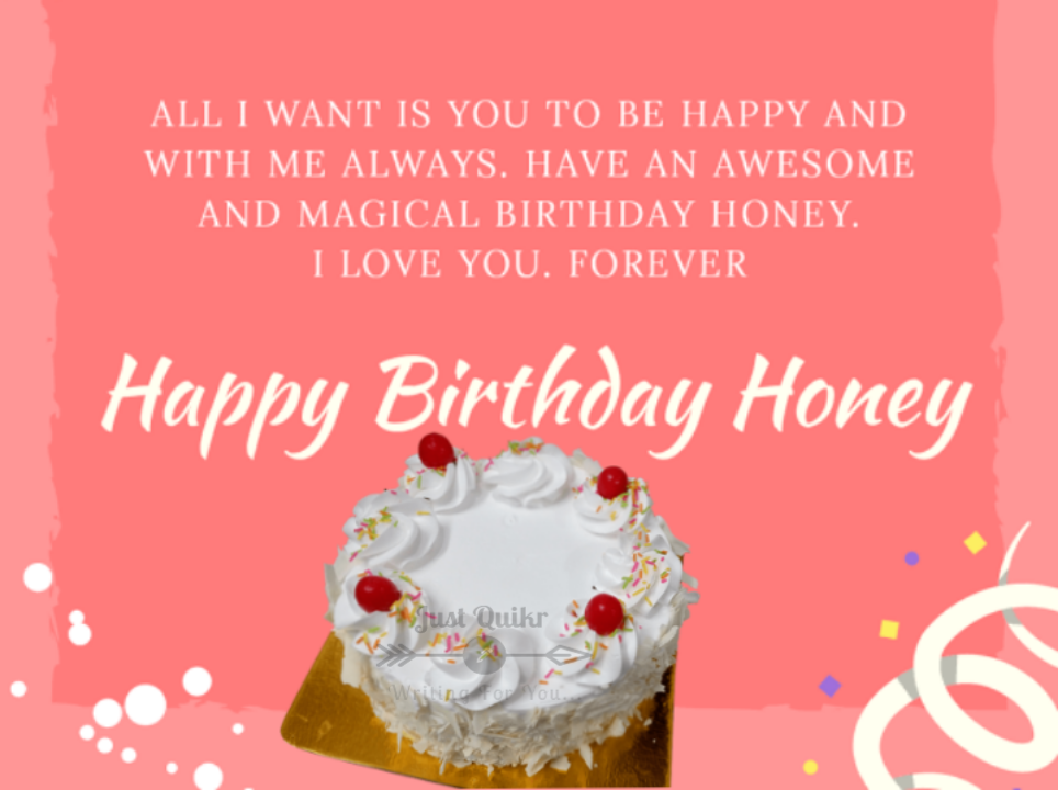 Happy Birthday Cake HD Pics Images with Wishes Quotes for Honey