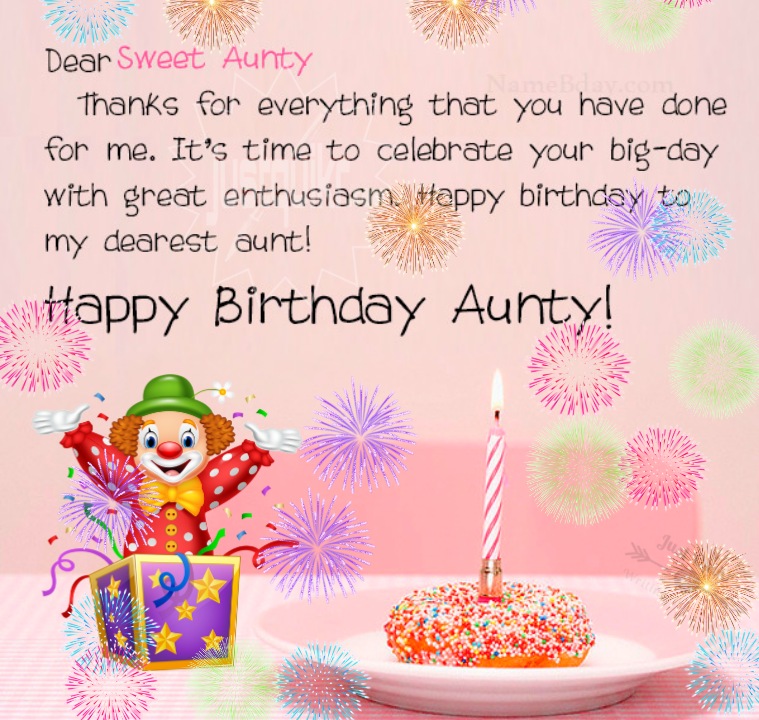Happy Birthday Cake HD Pics Images with Wishes Quotes for Aunty Ji