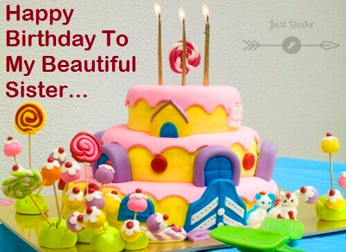Special Unique Happy Birthday Cake HD Pics Images for Lovely Sister
