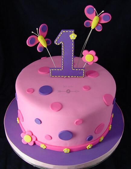 Special Unique Happy Birthday Cake HD Pics Images for One Year Girl