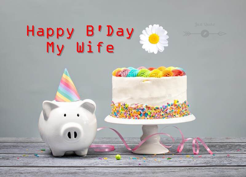 Special Unique Happy Birthday Cake HD Pics Image for Wife in English