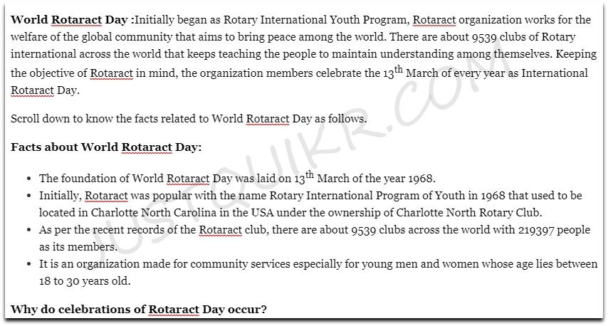 World Rotaract Day