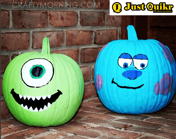 Pumpkin carving ideas with decorations with paint
